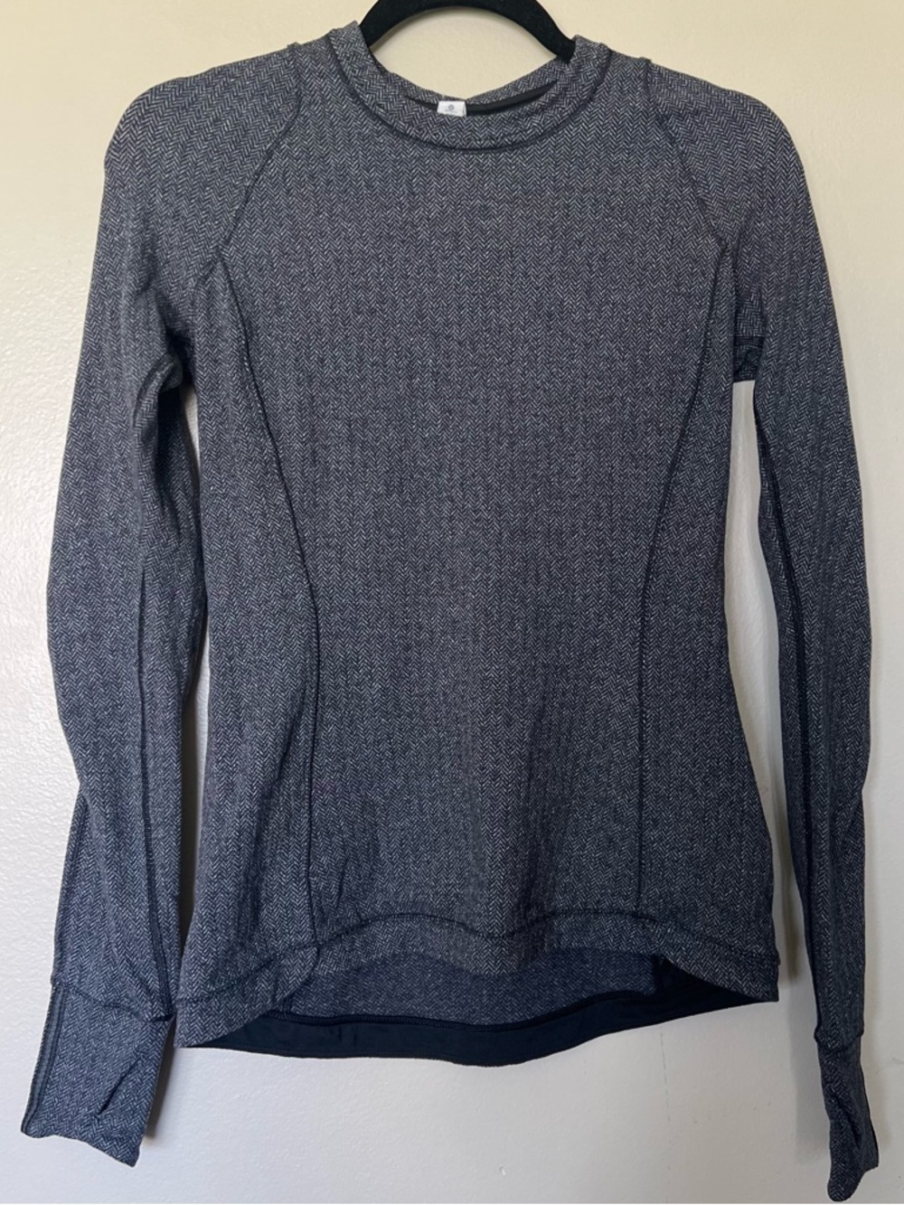 lululemon athletica Heathered Charcoal Long Sleeve Performance Top
